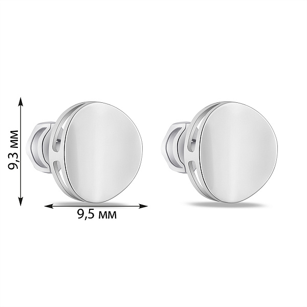 Серебряные серьги-пусеты без камней (арт. 7518/526сп) – изображение 2