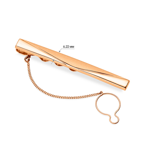 Золотой зажим для галстука без камней (арт. 200004м) – изображение 2