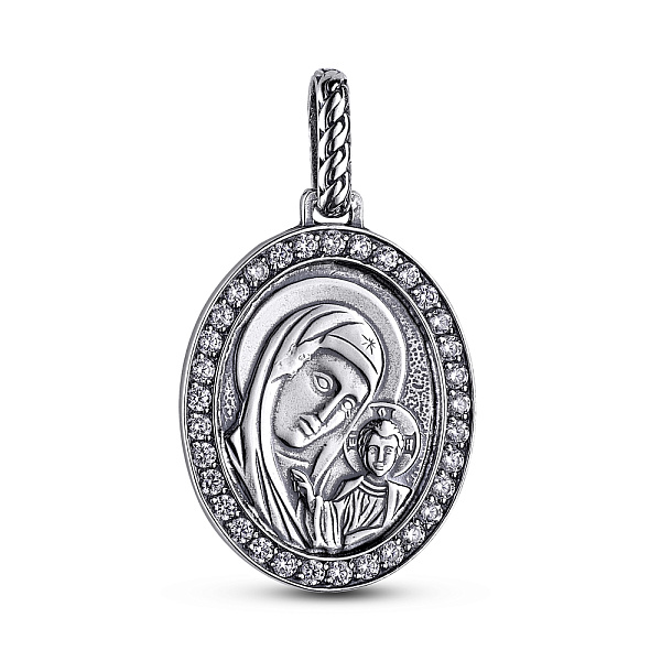 Серебряная ладанка Божья Матерь Казанская (арт. 7917/3726-ч) – изображение 1