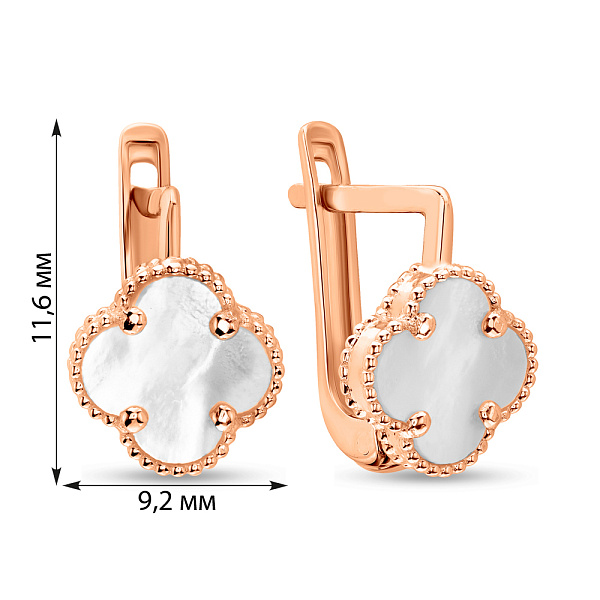 Золоті сережки з перламутром (арт. 106088/9п) – зображення 2
