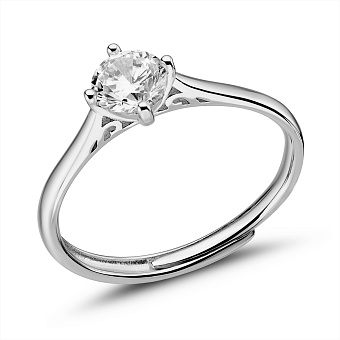 Серебряное кольцо с одним фианитом (арт. 7501/8079)