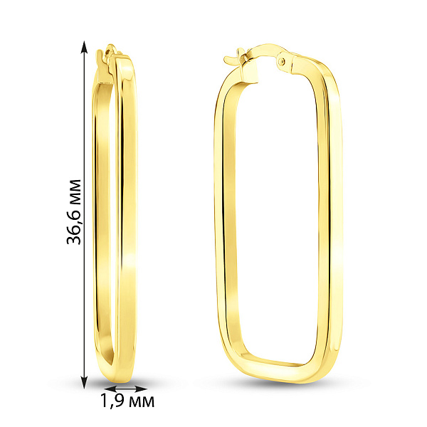 Серьги из желтого золота (арт. 1091131/35ж) – изображение 3