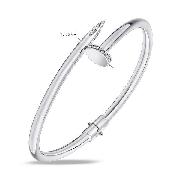 Браслет серебряный «Гвоздь» с фианитами (арт. 7509/2276) – изображение 2