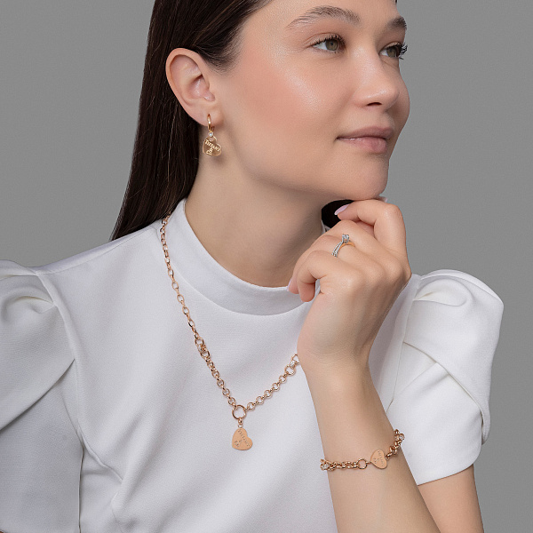 Золотой браслет Сердце с фианитами (арт. 3261394П1) – изображение 4