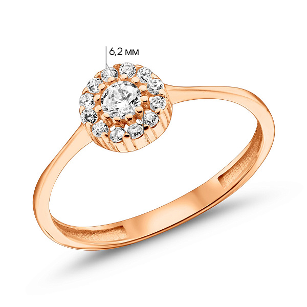 Золотое кольцо с фианитами (арт. 156210) – изображение 3