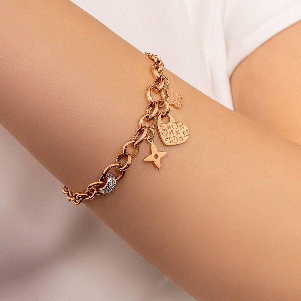 Браслет из красного золота с подвесками (арт. 325323П3) – изображение 3