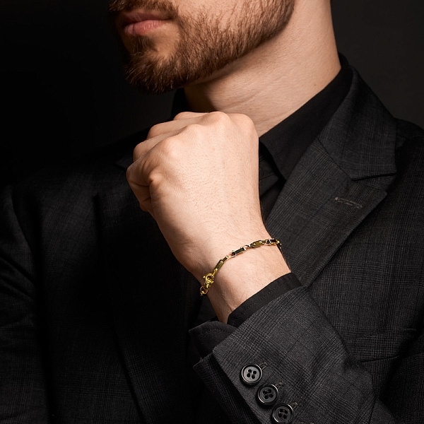 Браслет из желтого золота с ониксом (арт. 324914жо) – изображение 2