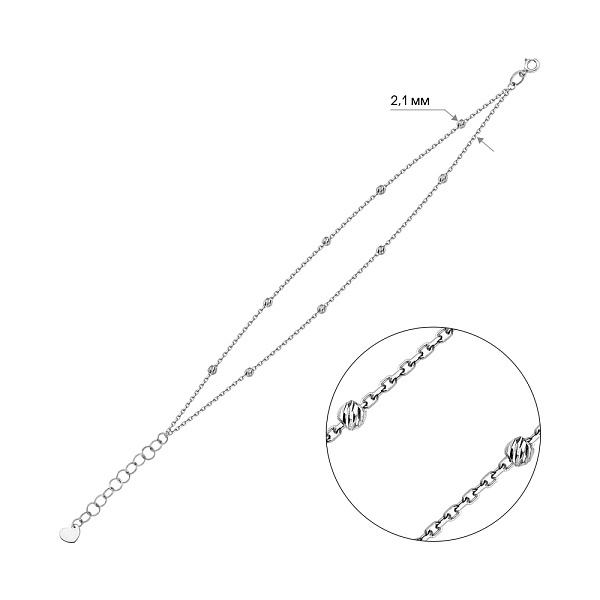 Золотой браслет на ногу с шариками (арт. 340065бн) – изображение 5