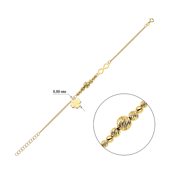 Браслет из желтого золота с подвеской (арт. 325417ж) – изображение 3