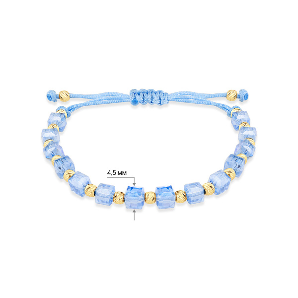 Браслет на нитці зі срібними вставками та з альпінітами (арт. 7309/2408гжаг) – зображення 2