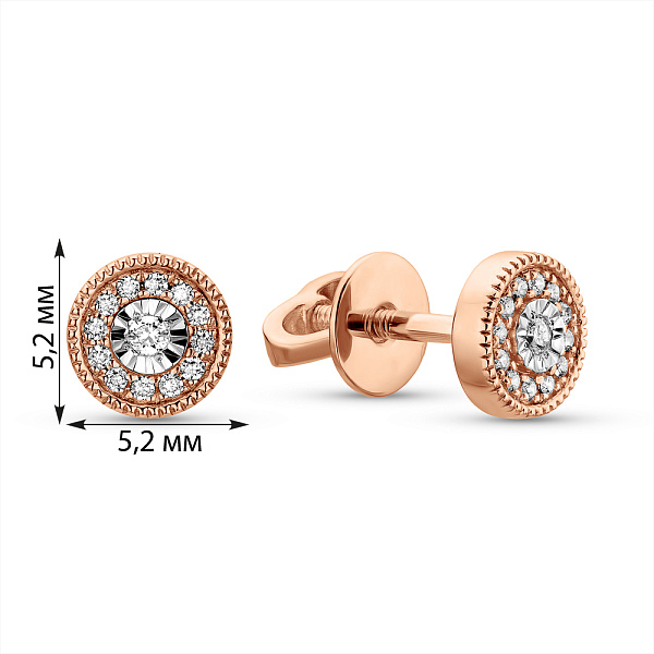 Серьги из красного золота с бриллиантами (арт. Т011664010) – изображение 4