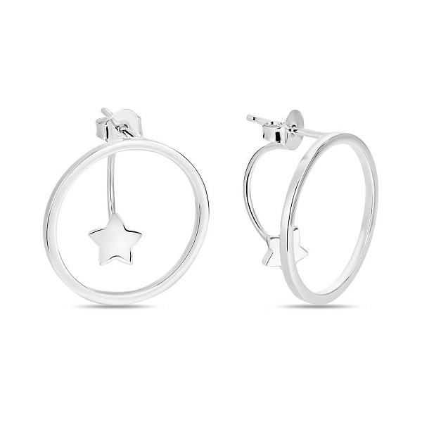 Серебряные сережки-джекеты (арт. 7518/5684) – изображение 1