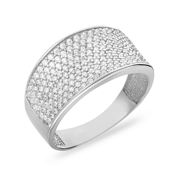 Серебряное кольцо с россыпью фианитов (арт. Х140334) – изображение 1