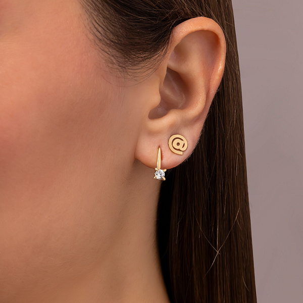 Пусеты из желтого золота (арт. 110444ж) – изображение 2