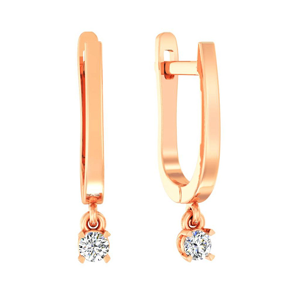 Серьги из красного золота с бриллиантами (арт. С011499010) – изображение 1