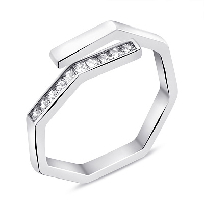 Безразмерное кольцо из серебра с фианитами (арт. 7501/6707)