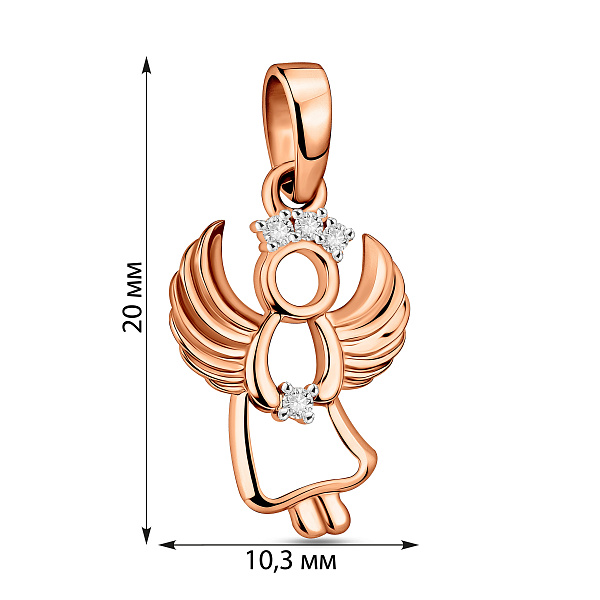 Золотая подвеска Ангел с фианитами (арт. 440558) – изображение 3