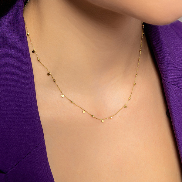 Золотое колье Монеты (арт. 352555ж) – изображение 2