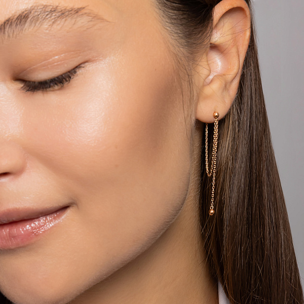 Сережки Fly з червоного золота (арт. 1101007) – зображення 2