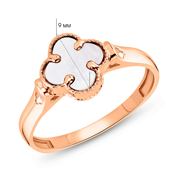 Золота каблучка з перламутром (арт. 154873/9п) – зображення 2