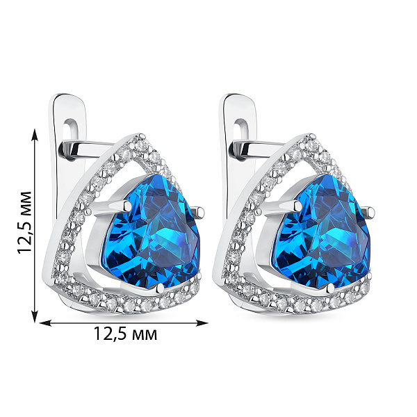 Сережки срібні з фіанітами (арт. 7502/СК2ФЛТ/409) – зображення 2