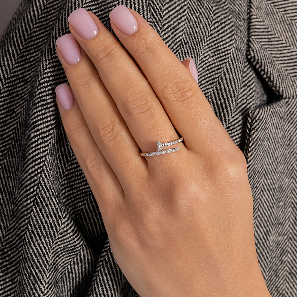 Золотое кольцо Гвоздь с бриллиантами (арт. К011537020б) – изображение 3