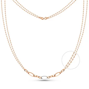 Золотое двойное колье Звенья (арт. 352632кб)