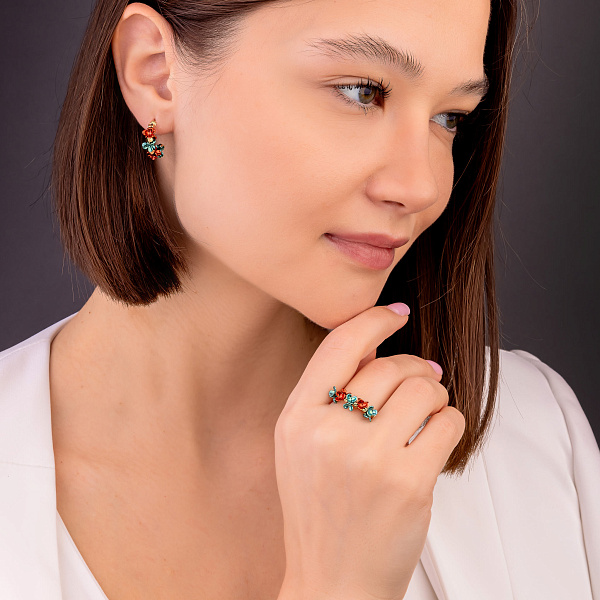 Золотые серьги-пусеты Francelli (арт. 1091267жкбрз) – изображение 4