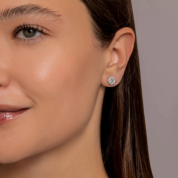 Пусети з білого золота з діамантами  (арт. С341587090б) – зображення 2