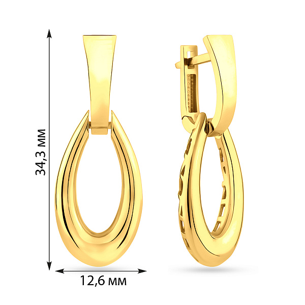 Серьги из желтого золота (арт. 1091077ж) – изображение 2