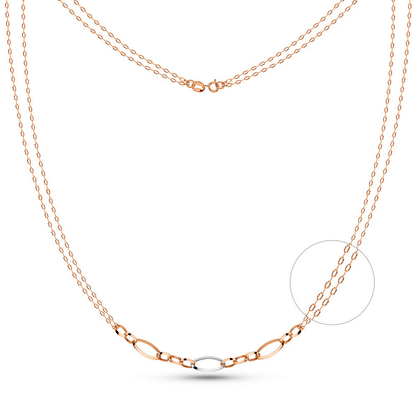 Золотое двойное колье Звенья (арт. 352632кб) – изображение 1