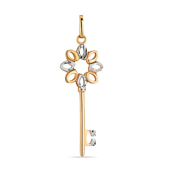 Подвеска из красного золота с алмазной гранью (арт. 422715)