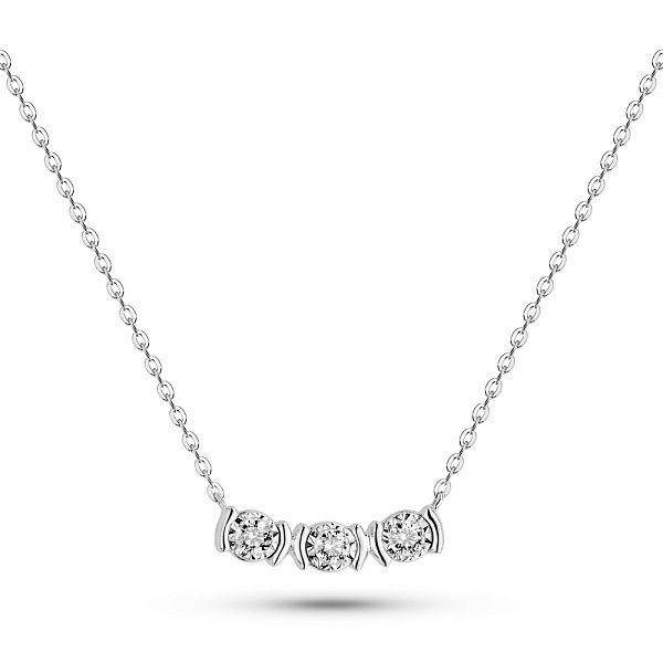 Кольє з білого золота з діамантами (арт. Ц341641010б) – зображення 1