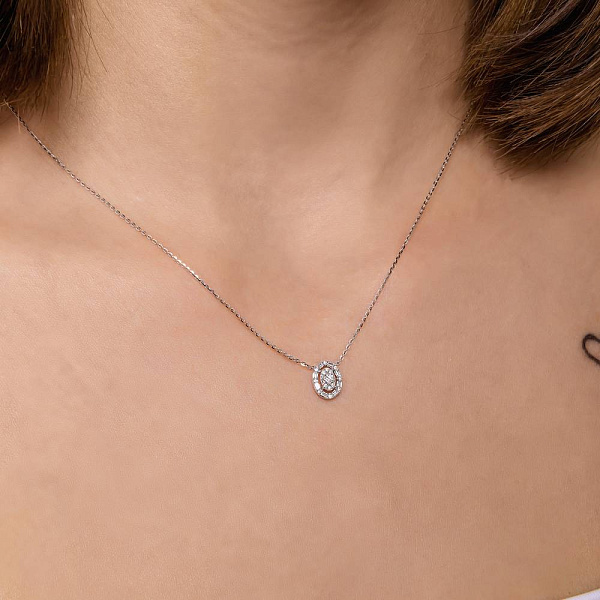 Кольє з білого золота з діамантами (арт. Ц341550015б) – зображення 3