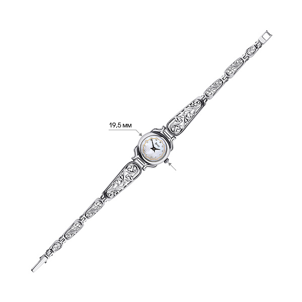 Серебряные часы с фианитами (арт. 7926/7100006/1) – изображение 2