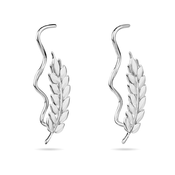 Сережки-клаймбери "Колосок" з золота (арт. 111166б) – зображення 1