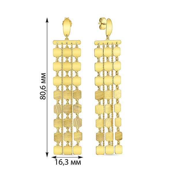 Длинные серьги Francelli из желтого золота (арт. 1092057ж) – изображение 3