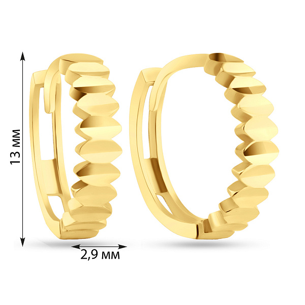 Золотые серьги с алмазной гранью (арт. 109892/10ж) – изображение 4