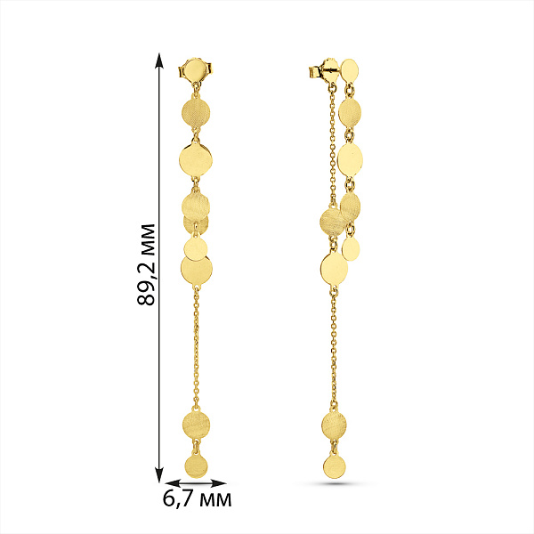 Серьги из желтого золота с подвесками (арт. 1092075ж) – изображение 4