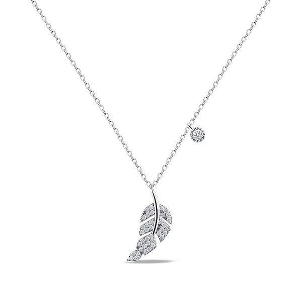 Серебряное колье Перо с фианитами (арт. 7507/КЛ2Ф/3011Ш-42) – изображение 1