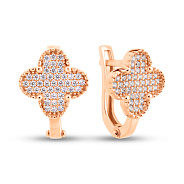 Серьги из красного золота с фианитами (арт. 1091447/10)