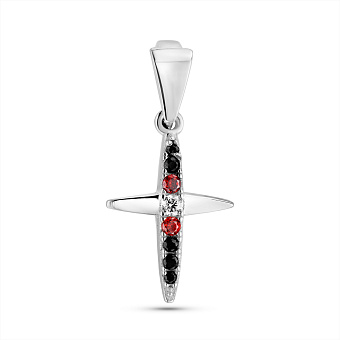 Срібний хрест з фіанітами (арт. 7503/306чакпю)