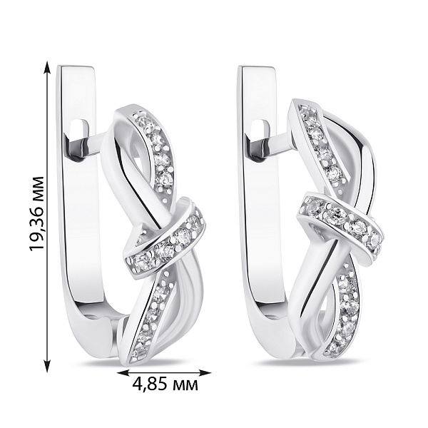 Серьги серебряные с фианитами (арт. 7502/А165сю) – изображение 2