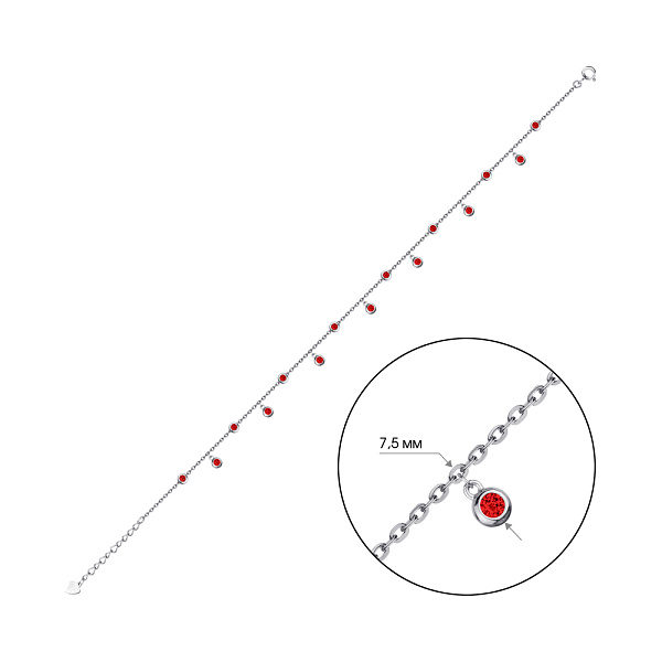 Срібний браслет на ногу з підвісками (арт. 7509/3113нак) – зображення 2