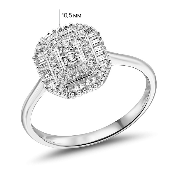 Кольцо из белого золота с бриллиантами (арт. К341526020б) – изображение 5
