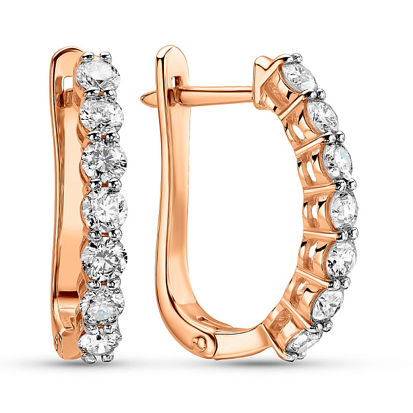 Золотые серьги с бриллиантами (арт. 2190207201) – изображение 1