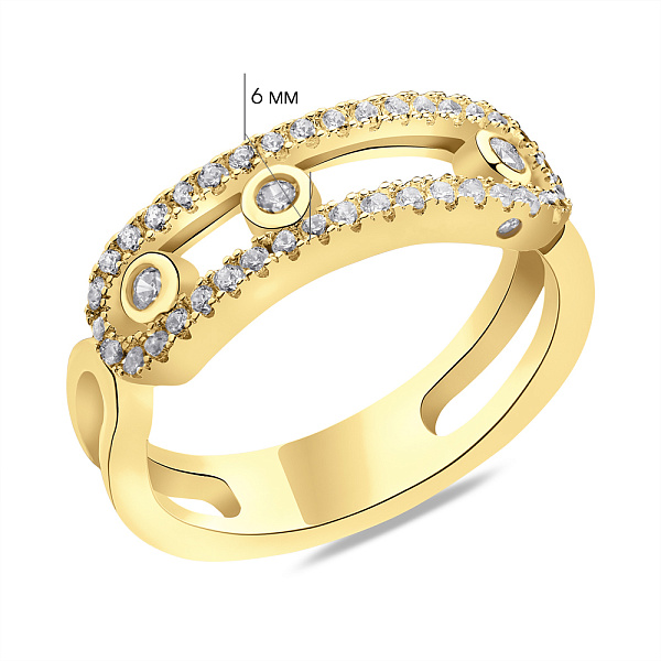 Серебряное кольцо с фианитами (арт. 7501/5974ж) – изображение 2