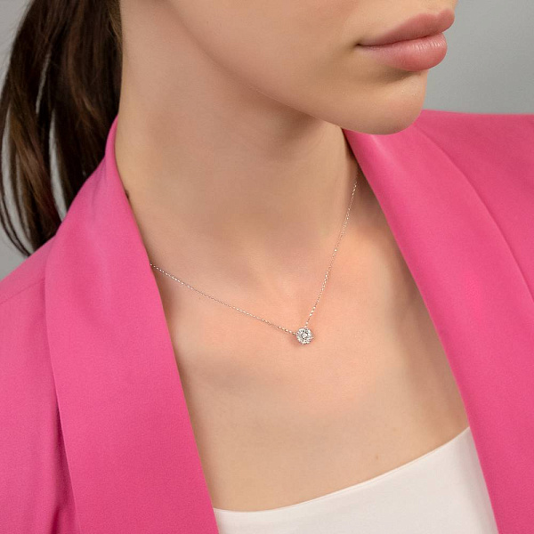 Кольє з білого золота з діамантами (арт. Ц341210020б) – зображення 4