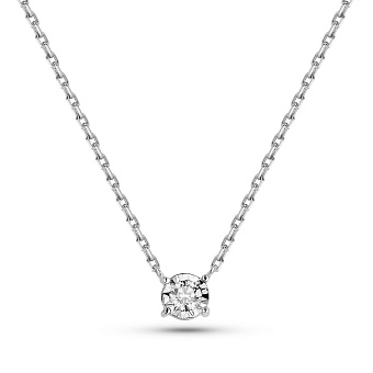 Колье из белого золота с бриллиантом (арт. Ц011694005б)