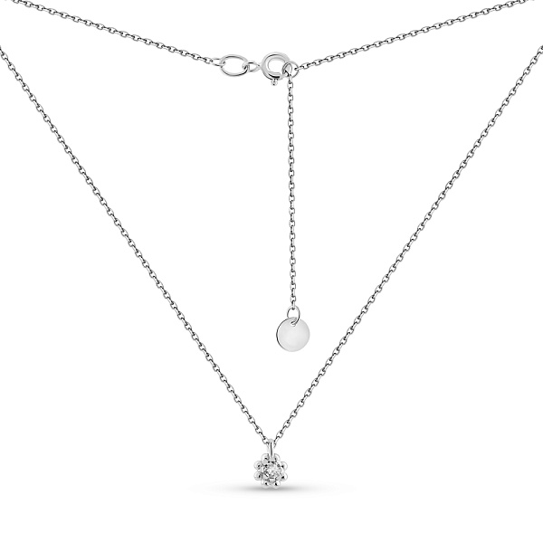 Колье из белого золота с бриллиантом (арт. Ц011669005б) – изображение 2